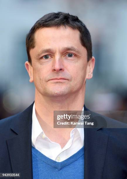 Peter Czernin attends 'The Guernsey Literary And Potato Peel Pie Society' World Premiere at The Curzon Mayfair on April 9, 2018 in London, England.