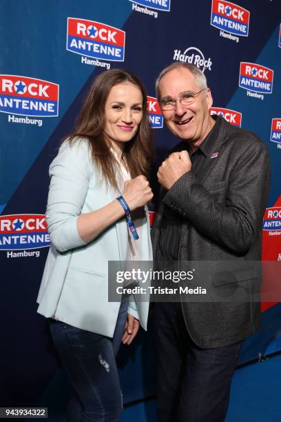 Ina Menzer and Joerg Reitmann during the Kick-Off Party to the start of the radio station Rock Antenne Hamburg at Hard Rock Cafe on April 9, 2018 in...