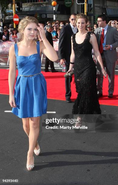 Actresses Rose McIver and Carolyn Dando walk the red carpet during the The Lovely Bones Premiere at the Embassy Theatre on December 14, 2009 in...