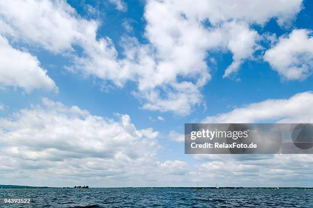 majestic cloudscape - blue sky white clouds (xxl) - wide angle sky stock pictures, royalty-free photos & images