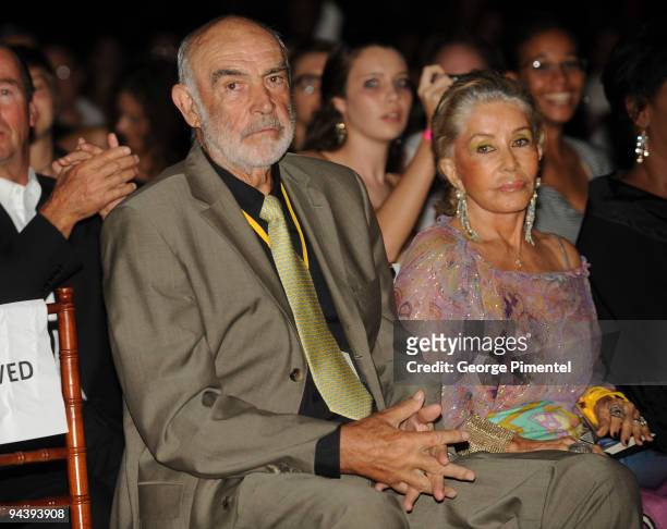 Sir Sean Connery and wife Micheline Connery attend the special tribute to Johnny Depp at the 6th Annual Bahamas Film Festival at the Balmoral Club on...