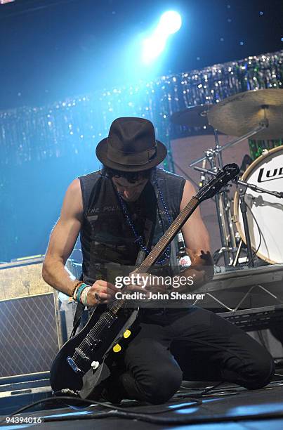 Sam Endicott of The Bravery performs during the KROQ Almost Acoustic Christmas at Gibson Amphitheatre on December 13, 2009 in Universal City,...