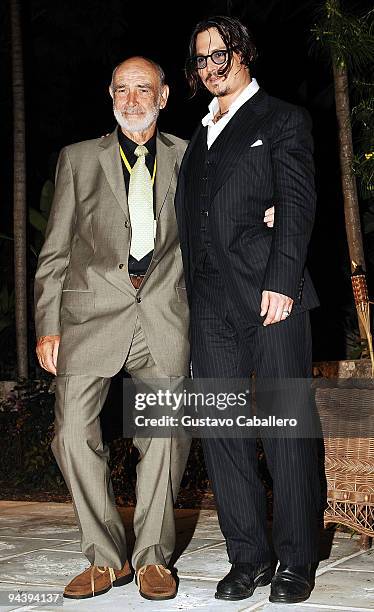 Sir Sean Connery and actor Johnny Depp attend the Johnny Depp tribute during the 6th Annual Bahamas International Film Festival at Atlantis Paradise...