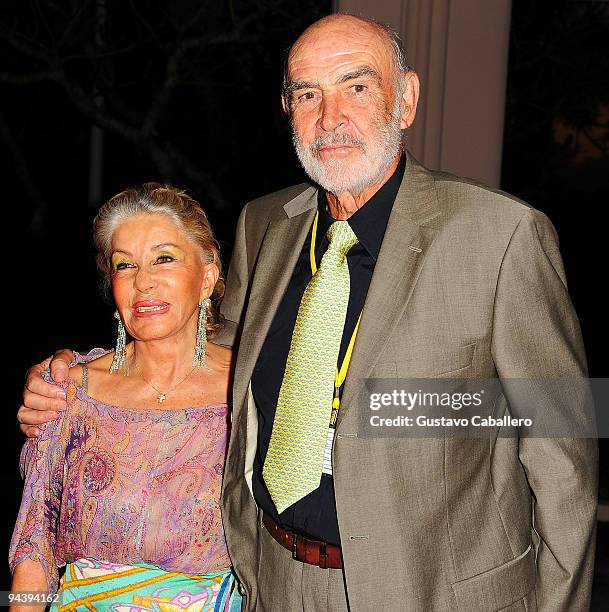 Lady Micheline and Sir Sean Connery attend the Johnny Depp tribute during the 6th Annual Bahamas International Film Festival at Atlantis Paradise...