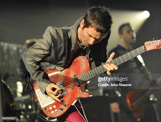 Matthew Bellamy of Muse performs during the KROQ Almost Acoustic Christmas at Gibson Amphitheatre on December 13, 2009 in Universal City, California.