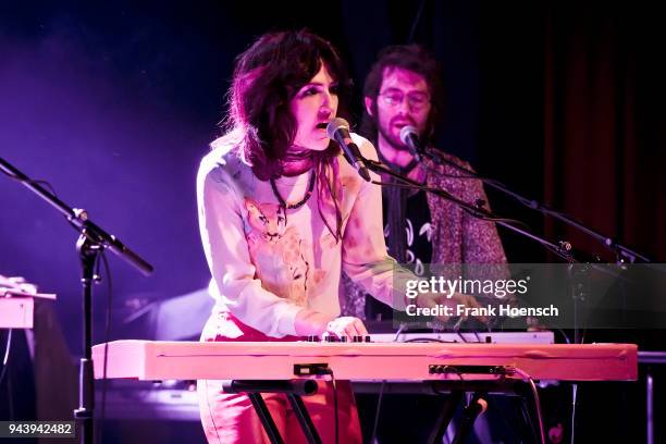 Singer Joan Wasser of the American band Joan as Police Woman performs live on stage during a concert at the Festsaal Kreuzberg on April 9, 2018 in...