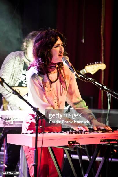 Singer Joan Wasser of the American band Joan as Police Woman performs live on stage during a concert at the Festsaal Kreuzberg on April 9, 2018 in...