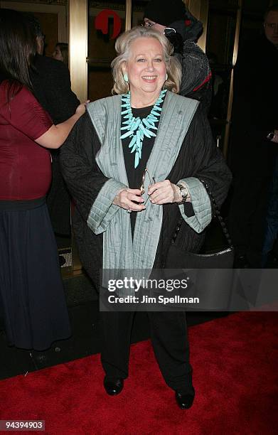 Barbara Cook attends the "A Little Night Music" Broadway opening night at the Walter Kerr Theatre on December 13, 2009 in New York City.