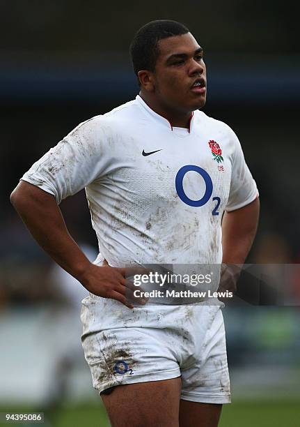 Kyle Sinckler of England in action during the International match between England U18 and Australia Schools at Heywood Road on December 13, 2009 in...