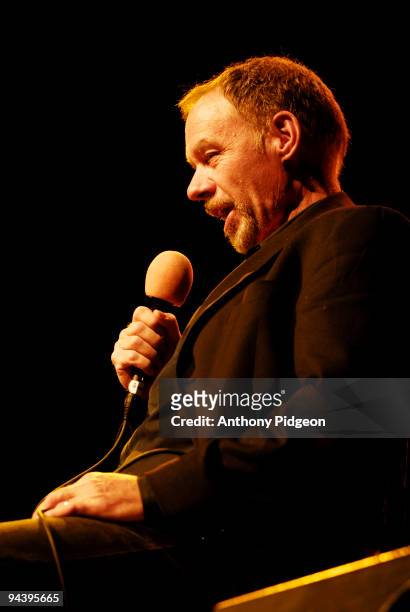 Author and journalist David Carr is interviewed on the LiveWire! Radio Show at the Aladdin Theater on June 13th 2009 in Portland, Oregon, United...