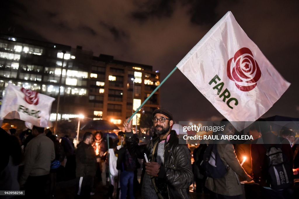 COLOMBIA-US-FARC-DRUGS-SANTRICH-ARREST-PROTEST