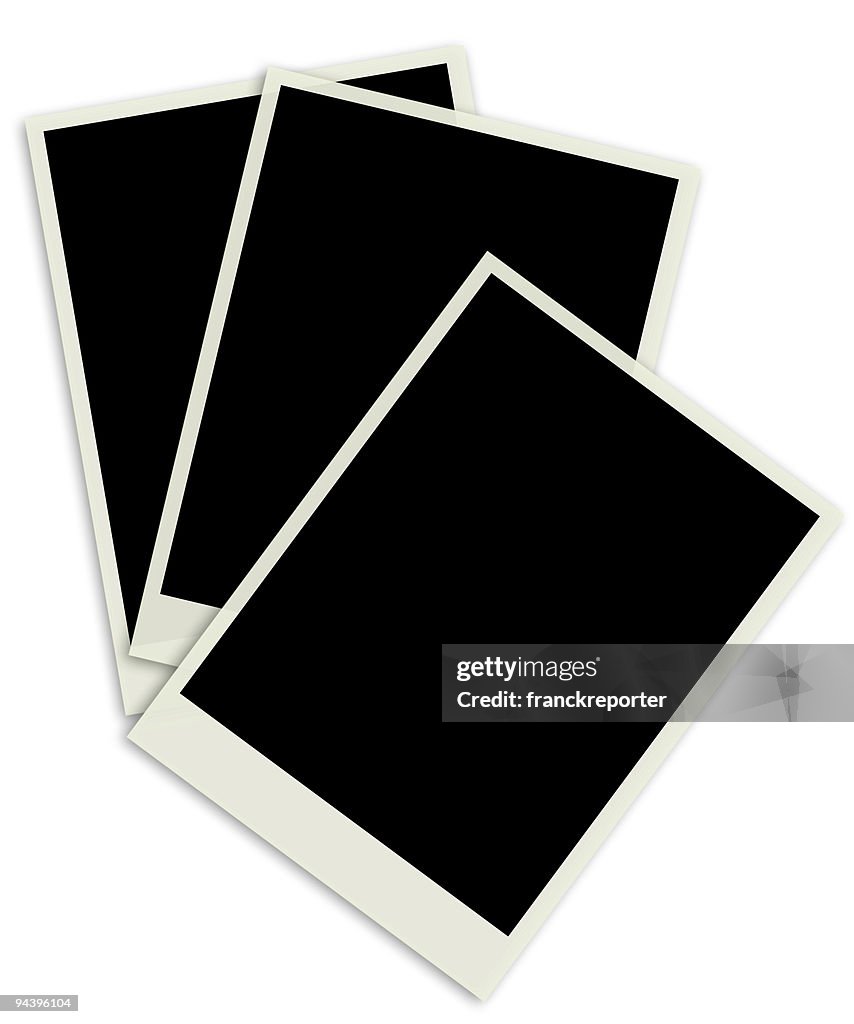 Polaroid photos in white background
