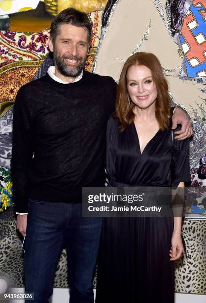Bart Freundlich and Julianne Moore attend the 2018 TriBeCa Ball at New York Academy of Art on April 9, 2018 in New York City.