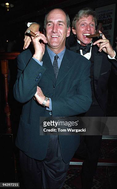 Tommy Steele and Russ Abbott at first night of musical "Some Like it Hot" on March 19, 1992 in London, England.