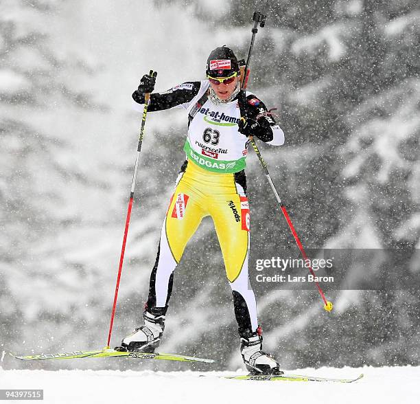 Jana Gerekova of Slovakia competes during the Women's 7,5 km Sprint in the IBU Biathlon World Cup on December 11, 2009 in Hochfilzen, Austria.
