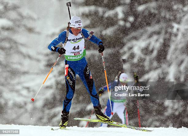 Sylvie Becaert of France competes during the Women's 7,5 km Sprint in the IBU Biathlon World Cup on December 11, 2009 in Hochfilzen, Austria.