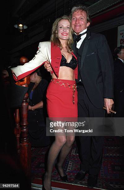 Tommy Steele and co star Mandy Perryment at first night of musical "Some Like it Hot" on March 19, 1992 in London, England.