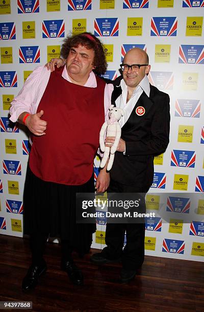 Comedians Steve Benham and Harry Hill attend the British Comedy Awards on December 12, 2009 in London, England.