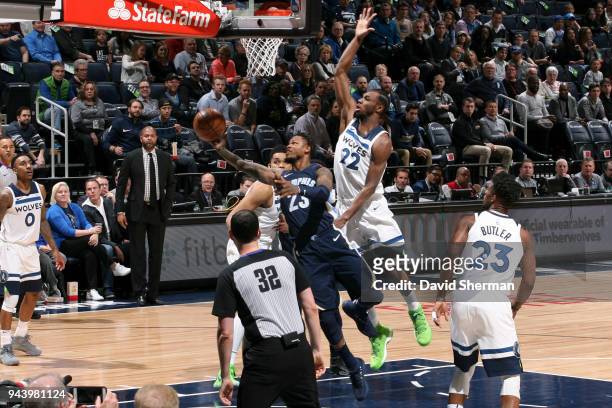 Ben McLemore of the Memphis Grizzlies shoots the ball against the Minnesota Timberwolves on April 9, 2018 at Target Center in Minneapolis, Minnesota....