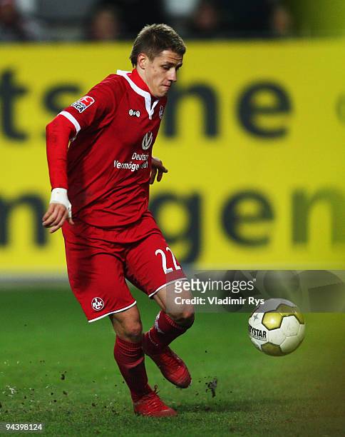 Ivo Ilicevic of Kaiserslautern in action during the Second Bundesliga match between 1. FC Kaiserslautern and TuS Koblenz at Fritz-Walter Stadium on...