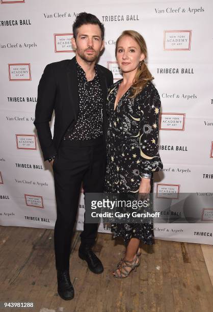 Musician and painter Scott Avett and Sarah Avett attend the 2018 TriBeCa Ball at New York Academy of Art on April 9, 2018 in New York City.