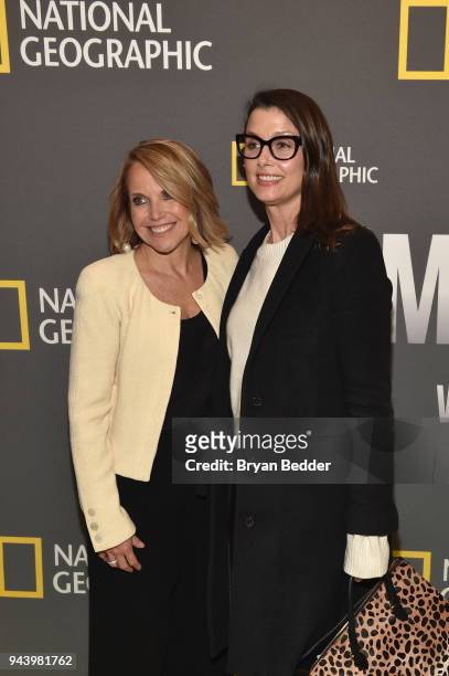 Katie Couric, Host and Executive Producer and Bridget Moynahan, Actress and Model, attend National Geographic's premiere screening of AMERICA INSIDE...