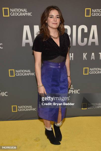 Jamie Neumann, Actress, The Deuce, attends National Geographic's premiere screening of AMERICA INSIDE OUT WITH KATIE COURIC on April 9, 2018 in New...