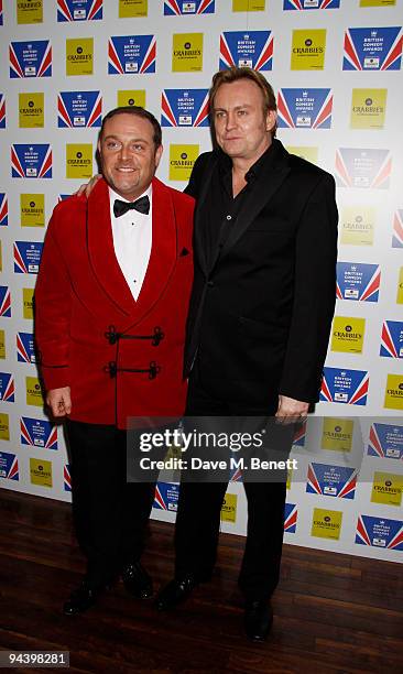 Actors John Thomson and Philip Glenister attend the British Comedy Awards on December 12, 2009 in London, England.