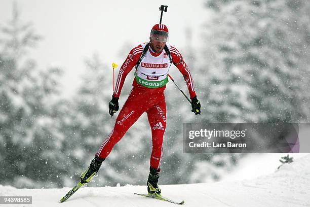 Ivan Joller of Switzerland competes during the Men's 10 km Sprint in the IBU Biathlon World Cup on December 11, 2009 in Hochfilzen, Austria.