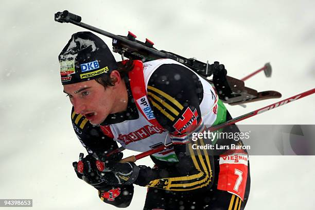 Christoph Stephan of Germany competes during the Men's 10 km Sprint in the IBU Biathlon World Cup on December 11, 2009 in Hochfilzen, Austria.