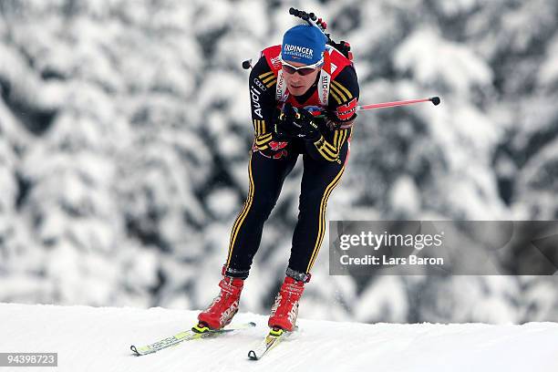 Andreas Birnbacher of Germany during the Men's 12,5 km Pursuit in the IBU Biathlon World Cup on December 12, 2009 in Hochfilzen, Austria.