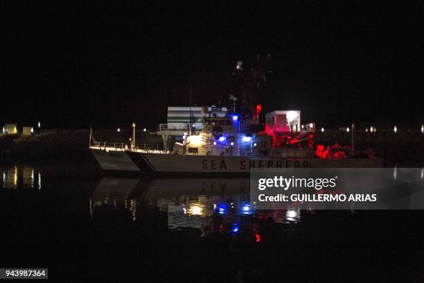 The M/V Farley Mowat remains docked in San Felipe, in the Gulf of California, Baja California state, northwestern Mexico on March 8 as part of the...