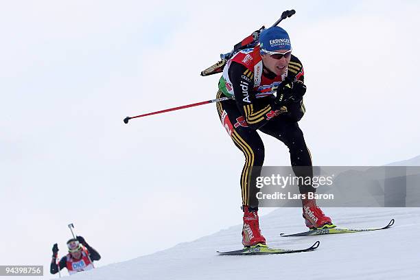 Andreas Birnbacher of Germany during the Men's 12,5 km Pursuit in the IBU Biathlon World Cup on December 12, 2009 in Hochfilzen, Austria.