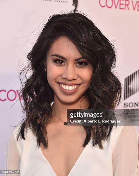 Ashley Argota attends the premiere of Sony Pictures Home Entertainment and Off The Dock's "Cover Versions" at The Landmark Regent on April 9, 2018 in...