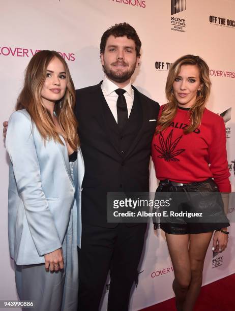 Debby Ryan, Austin Swift and Katie Cassidy attend the premiere of Sony Pictures Home Entertainment and Off The Dock's "Cover Versions" at The...