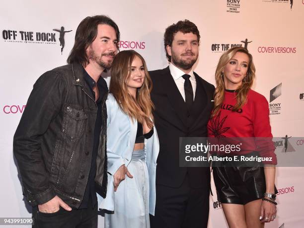 Jerry Trainor, Debby Ryan, Austin Swift and Katie Cassidy attend the premiere of Sony Pictures Home Entertainment and Off The Dock's "Cover Versions"...