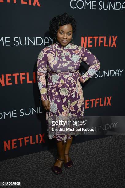 Stacey Sargeant attends the special screening of the Netflix film Come Sunday at the Directors Guild of America Theater in Los Angeles on April 9,...