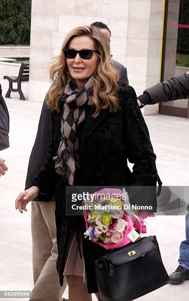 Daniela Santanche, the leader of Movement for Italy political party, arrives at the San Raffaele Hospital on December 14, 2009 in Milan, Italy....