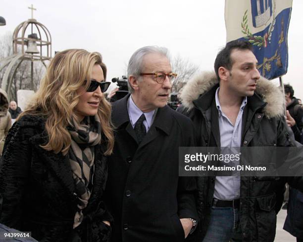 Daniela Santanche , the leader of Movement for Italy political party, and Vittorio Feltri , editor in chief of 'Il Giornale', arrive at the San...