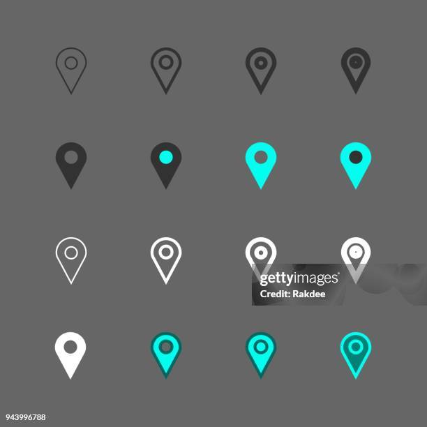 location icon - multi series - mouse cursor isolated stock illustrations