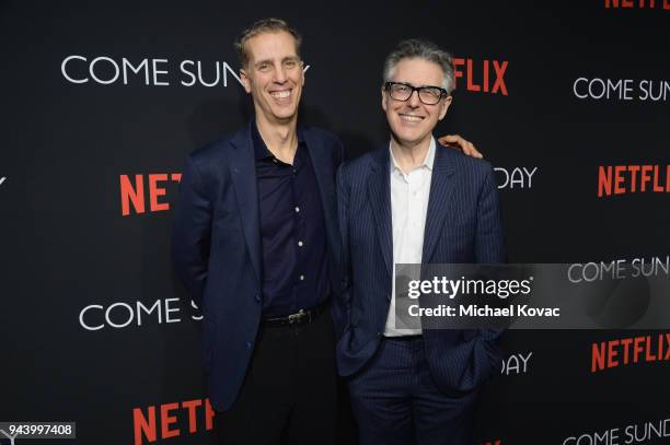 Producers James Stern and Ira Glass attend the special screening of the Netflix film Come Sunday at the Directors Guild of America Theater in Los...