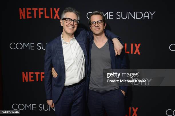 Producer Ira Glass and screenwriter Marcus Hinchey attend the special screening of the Netflix film Come Sunday at the Directors Guild of America...