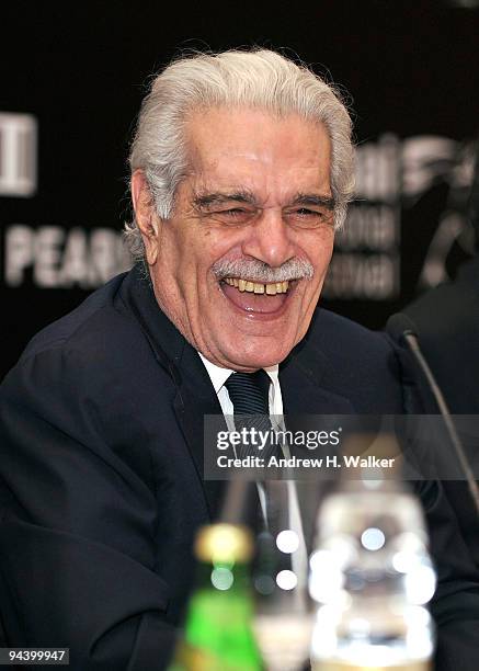 Actor Omar Sharif attends the "I Forgot To Tell You" press conference during day six of the 6th Annual Dubai International Film Festival held at the...