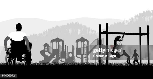 park playground kids - playground swing stock illustrations