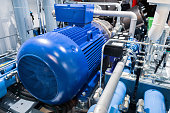 Electric motor of a powerful industrial gas compressor