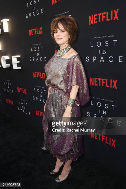 Parker Posey attends Netflix's "Lost In Space" Los Angeles premiere on April 9, 2018 in Los Angeles, California.