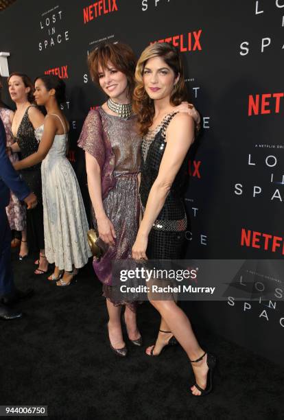 Parker Posey and Selma Blair attend Netflix's "Lost In Space" Los Angeles premiere on April 9, 2018 in Los Angeles, California.