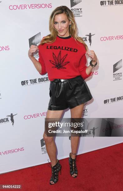Katie Cassidy attends the Premiere Of Sony Pictures Home Entertainment And Off The Dock's "Cover Versions" at Landmark Regent on April 9, 2018 in Los...