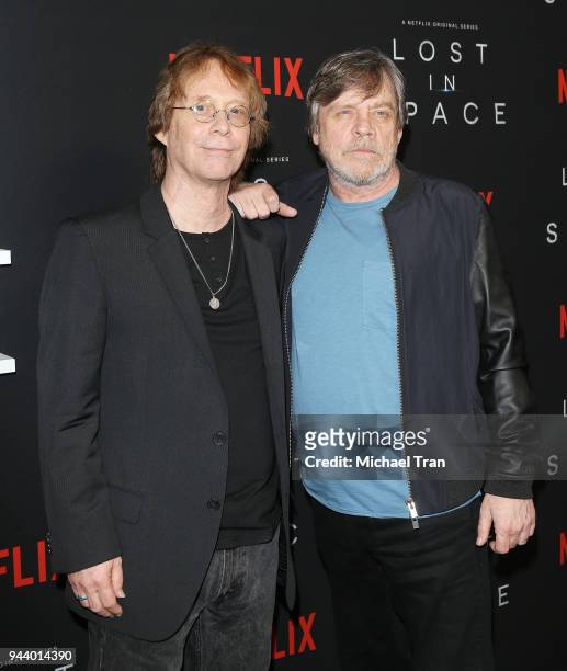 Bill Mumy and Mark Hamill arrive to the Los Angeles premiere of Netflix's "Lost In Space" Season 1 held at The Cinerama Dome on April 9, 2018 in Los...