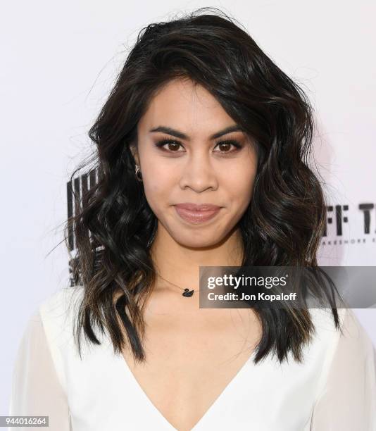 Ashley Argota attends the Premiere Of Sony Pictures Home Entertainment And Off The Dock's "Cover Versions" at Landmark Regent on April 9, 2018 in Los...